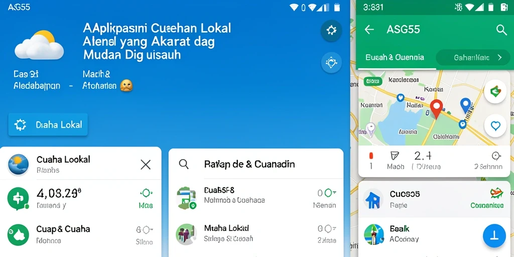 Antarmuka aplikasi Cuaca Lokal ASG55 yang informatif dan menarik.