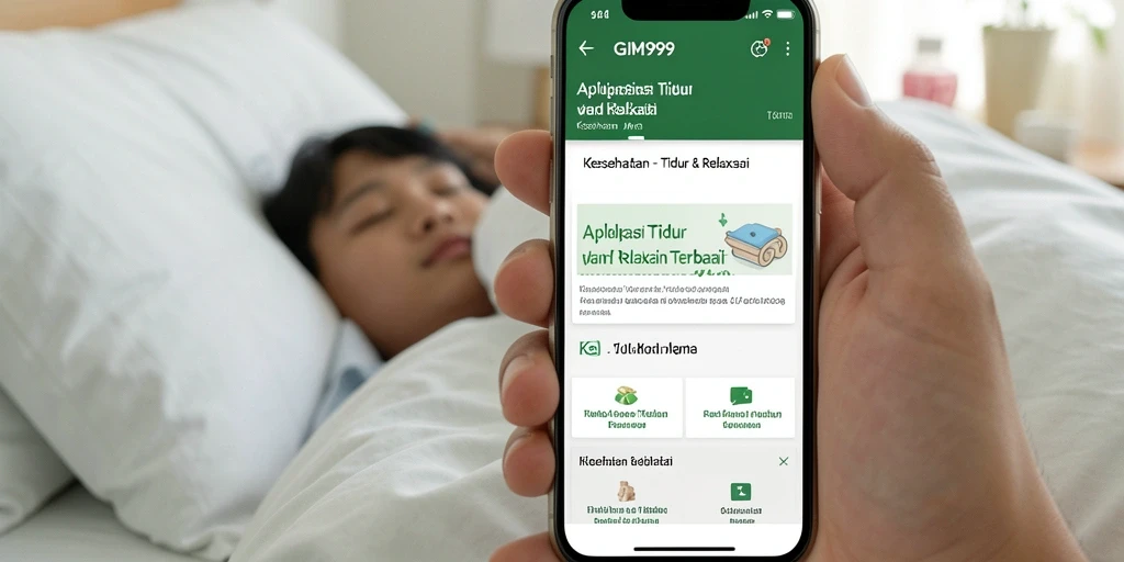Tampilan antarmuka GIM999 yang menenangkan untuk Tidur & Relaksasi.
