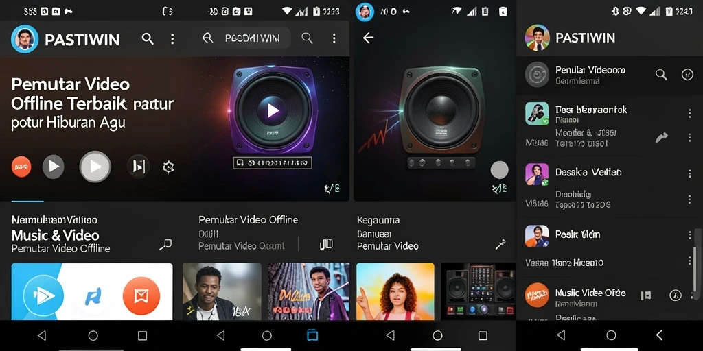 Tampilan antarmuka PASTIWIN untuk Pemutar Video Offline yang user-friendly.