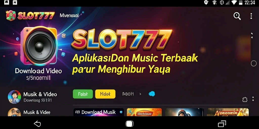 Antarmuka aplikasi SLOT777 yang sederhana dan fungsional untuk Download Musik.
