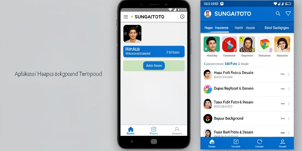 Tampilan antarmuka aplikasi SUNGAITOTO untuk Hapus Background.