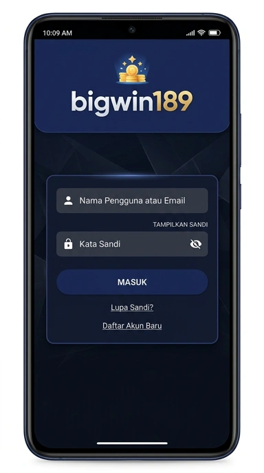 Tampilan halaman login bigwin189